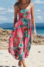 Floral Smocked Tie-Shoulder Tiered Dress - $44.95