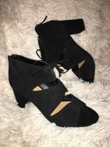Franco Sarto Black Suede Dress Sandals Shoes sz 10 Medium &quot;Gazella&quot; new - £55.14 GBP