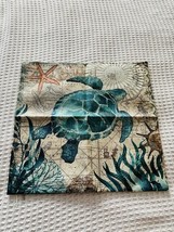 Sea Turtle Beach Nautical Coastal Ocean Throw Pillow Cover 17x17” NIP - $7.41