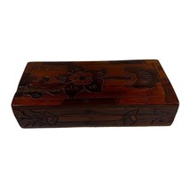 Vintage Carved Wooden Box Keepsake Jewelry Trinket Box Storage Trinket Storage - £33.45 GBP