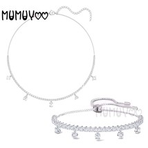 High Quality SWA1:1 Fashion Jewelry , Charm Simple Crystal Tassle Bracelet Slip  - £29.69 GBP