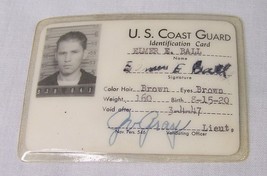 1945 WWII US COAST GUARD IDENTIFICATION ID CARD ELMER BALL USN - $98.99