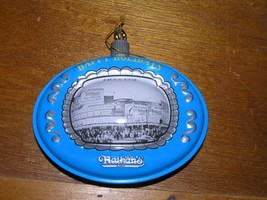 Vintage Reproduction Blue &amp; Gray Tin Metal NATHAN’S in Chicago Christmas... - £6.14 GBP