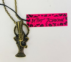 Betsey Johnson Bronze Elephant in Basket Necklace Whimsical Indian Elephant - £12.66 GBP