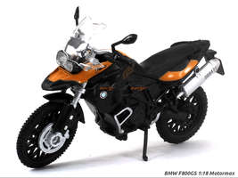 BMW F800GS Orange/ Black Motorcycle Model, Motormax Scale 1:18 - $44.55