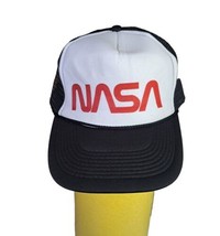 NASA OTTO Collection Trucker Hat Mesh Foam Black Snapback Adjustable Retro - $14.92