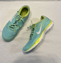 Nike Flex Trainer Women&#39;s Running Shoes Size 8.5 Green Teal White 724858-300 - £13.92 GBP