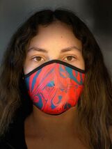 Shaped Blue Red Coral Face Mask Protective Reusable Mouth Cover for Kids - $8.96