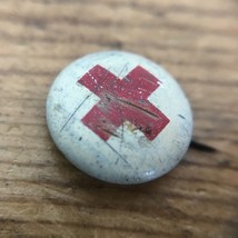 Vintage Antique Red Cross Enamel Metal Pin Brooch Badge Small Tiny 1.75c... - £11.76 GBP