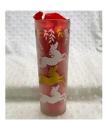 Vintage MCM Libbey&#39;s Frosted 12oz Gold &amp; White Jumping Horses Tom Collin... - $16.24 CAD