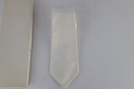 Vtg 50s 60s Mid Century Modern MCM Wide Knit Necktie Neck Tie White Wedding USA - $24.70