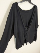 ELOQUII Elements Womens Plus Size Twist Back Sweater Top Black Size 18/2... - $34.99