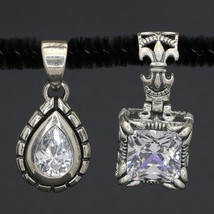 Vintage Silpada Sterling Silver Teardrop &amp; Uptown CZ Pendant Lot S1204 S... - $49.99
