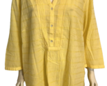 NWT Talbots Woman Yellow Striped V Neck 3/4 Sleeve Top Size 3X - £37.35 GBP