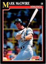 1991 Score Mark McGwire #324 Oakland A&#39;s St. Louis Cardinals Baseball Card - $1.77