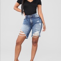 Fashion Nova Bali High Rise Distressed Bermuda Shorts Jrs Size 15 - $30.00
