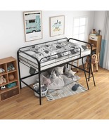 Metal Twin Loft Bed: Black, Twin Size High - $177.99