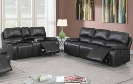 Prizren 2 Pieces Manual Reclining Sofa Set in Black leatherette - £1,139.46 GBP