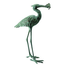 SPI Cast Iron Single Crane Eating Fish Statue - $215.82