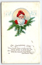 Santa Claus Christmas Postcard 1919 Bergman Saint Nick Tree Branches Vintage - £8.56 GBP