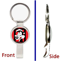 Pepe Le Pew Skunk Pendant or Keychain silver tone secret bottle opener - £10.53 GBP