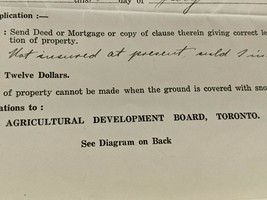 1930 Ontario Agricultural Development Board Signed Farm Loan App Ephemera - £34.43 GBP
