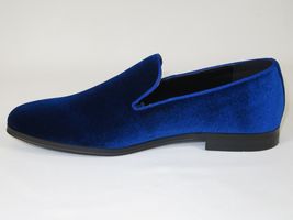 Mens Santino Luciano Shoes Soft Velvet Slip on Loafer Formal C351 Royal Blue image 4