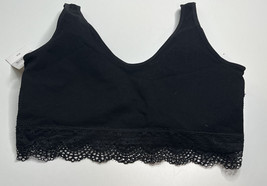 ABS NWT women’s XL Black ribbed plunged padded lace sports bras Q1 - $14.75