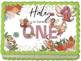 Fairy Fairies Personalized Birthday Edible Image DIY Cake Topper Frostin... - £11.20 GBP+