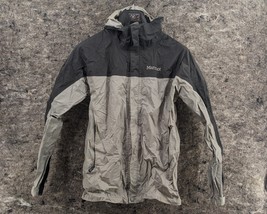 Marmot Hooded Windbreaker Jacket Mens S Gray Outdoor Trekking Hiking Zip Up - $24.99