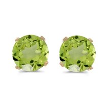9K Gold 3mm Round Peridot Crystals Stud Earrings - £20.10 GBP