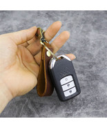2pcs Vintage Genuine Calf Leather Hand-Made Key Ring Keychains Gifts Wit... - £8.78 GBP
