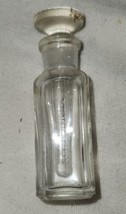 Vintage Small Clear Perfume Bottle With Dabber 3 inch Tall Rectangle - £20.33 GBP
