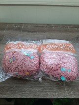 (2)  Easter Basket Grass with Confetti, Pink  new fast shipping - $8.86