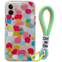 Anymob iPhone Case Red Clear Graffiti Soft Silicone With Hand Strap Shockproof - £21.50 GBP