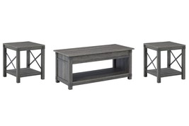 Freedan - 3 Pc. - Coffee Table, 2 End Tables - Grayish Brown - $3,313.35 MXN