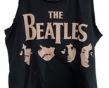 The Beatles  Tank Top Black Women Size M Sleeveless Rock n Roll Round Neck - $8.81