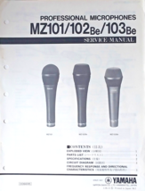 Yamaha MZ101 MZ102Be MZ103Be Professional Microphones Original Service M... - £15.56 GBP
