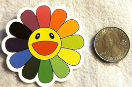 Flower With Multicolor Petals and Face Sticker Decal Cute Sweet Embellishment - £1.77 GBP