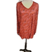 Lily By Fermina V-Neck Blouse Polyester &amp; Spandex Size 2XL - $183.84 MXN