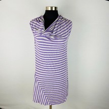 Athleta Womens PM Medium M Purple Gray Striped Off Center Twist Pahala Dress - £15.03 GBP