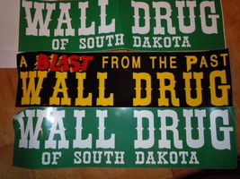 Three Wall Drug Store Bumper Stickers 2 Green &amp; 1 Black  Travel Souvenir - £8.00 GBP