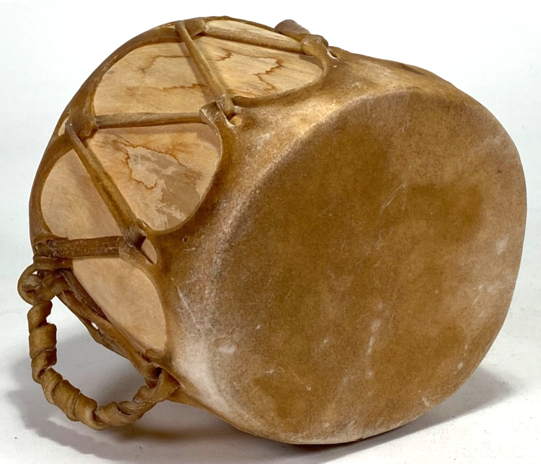 Hand Made Drum-Rawhide Skin Head-Wood Log-Handel-Double Sided-Music-Pow Wow. Item image 4