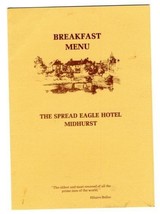 Spread Eagle Hotel Midhurst West Sussex England Restaurant Breakfast Menu  - £14.01 GBP