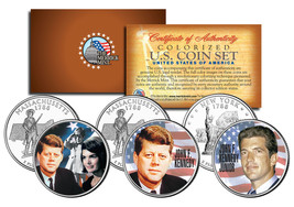 JOHN F KENNEDY Statehood Quarters US 3-Coin Set with JOHN JUNIOR &amp; JACQU... - £7.38 GBP