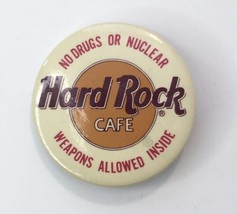 Vintage Hard Rock Cafe Pin HRC No Drugs or Nuclear Weapons Allowed Inside 1.5&quot; - £5.58 GBP