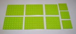 9 Used LEGO 6 x 8 - 6 x 6 - 4 x 4 Lime Green Plates 3036 - 3958 - 3031 - £7.95 GBP