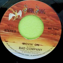 Bad Company - Movin&#39; On / Easy on My Soul - 1974 45rpm Vinyl Record Single 7&quot; - £5.49 GBP