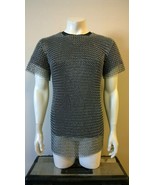 ALUMINIUM CHAIN MAIL SHIRT BUTTED CHAINMAIL HAUBERGEON MEDIEVAL COSTUME ... - £101.34 GBP+