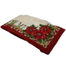 Living Quarters Christmas Cloth Napkins Red Poinsettia Scroll New w/ Tags Set/7 - £18.45 GBP